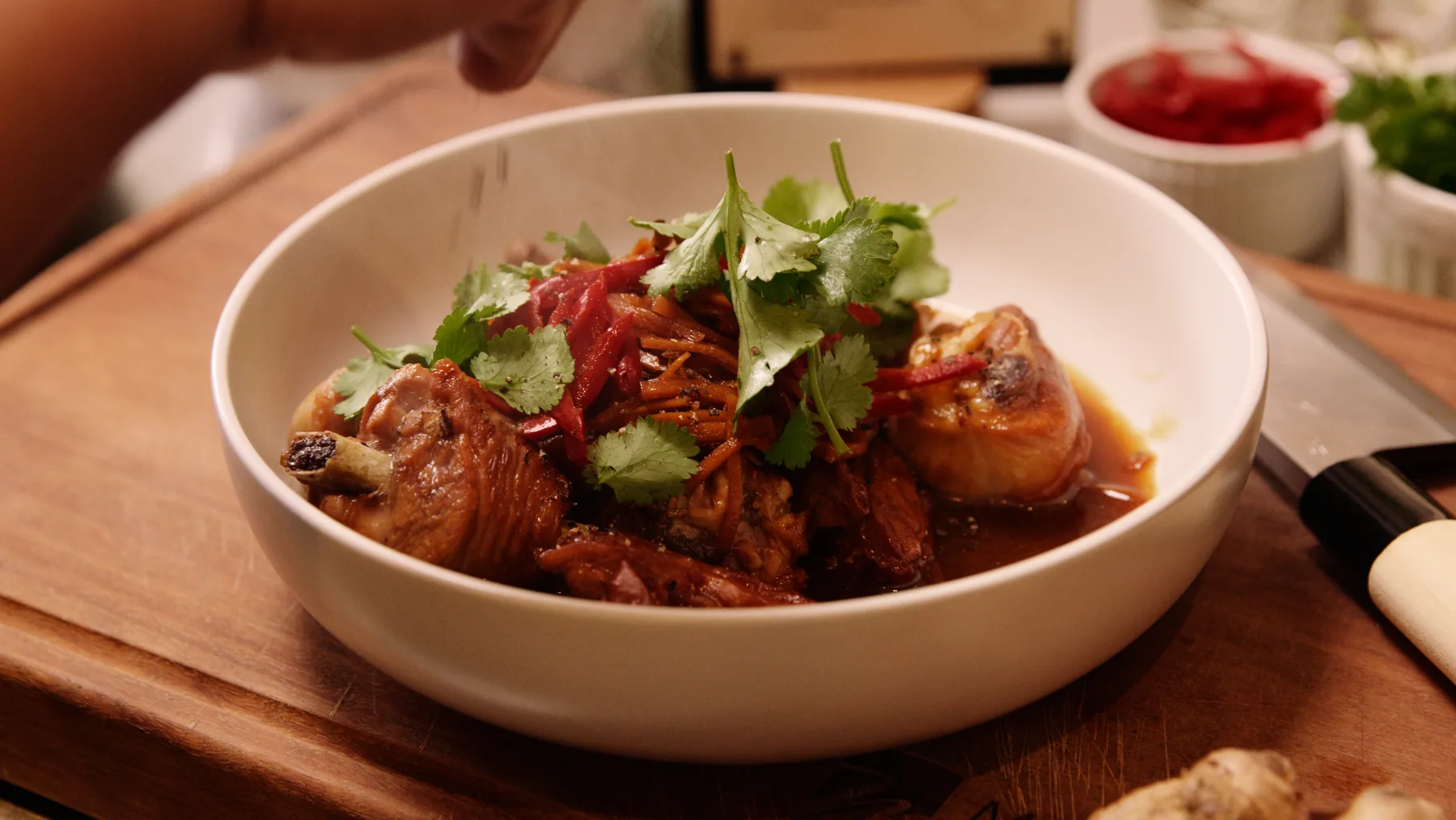 Jerry Mai preparing a Plate for a Mate recipe