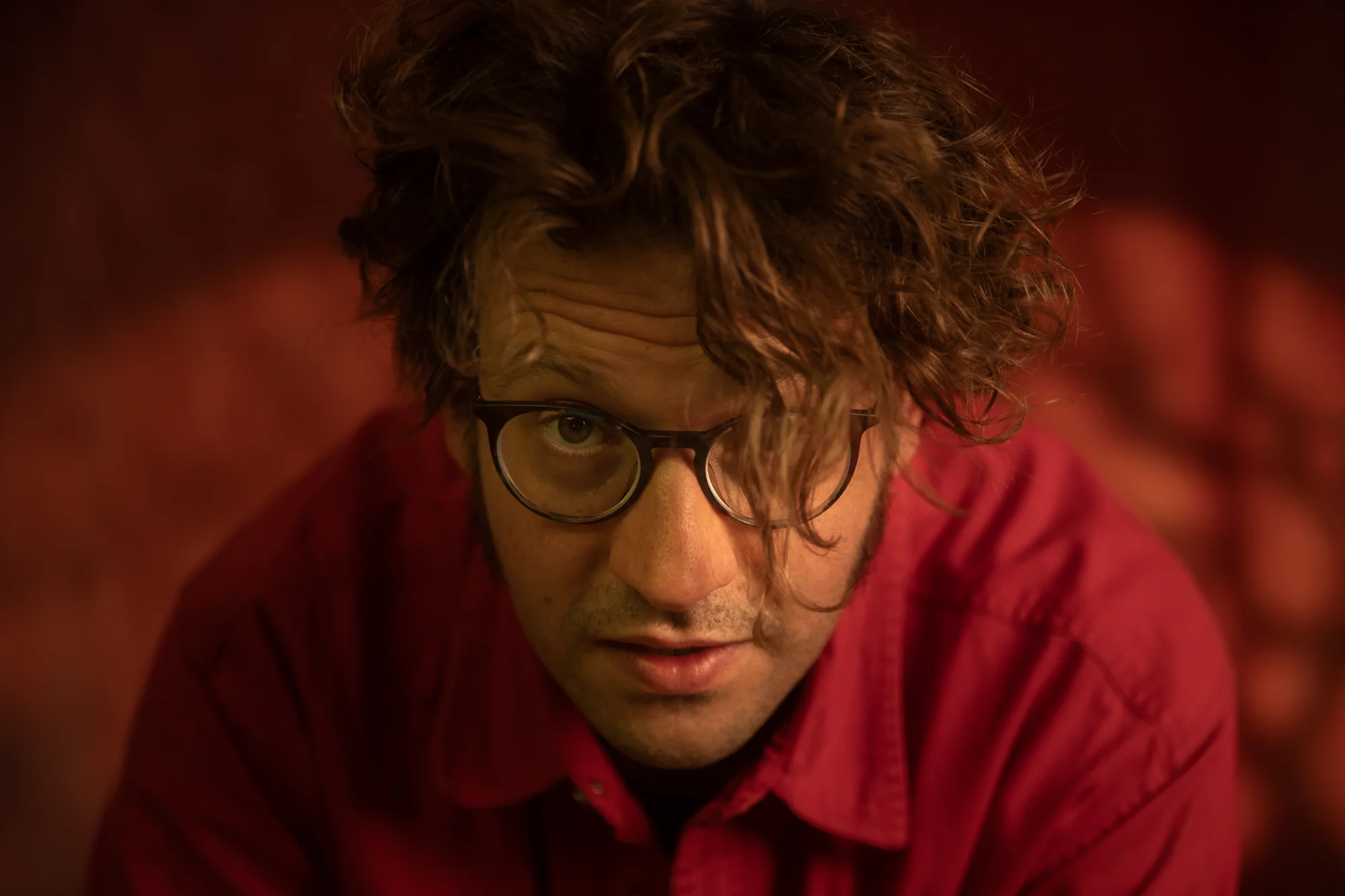 Close red portrait of Harvey Pink