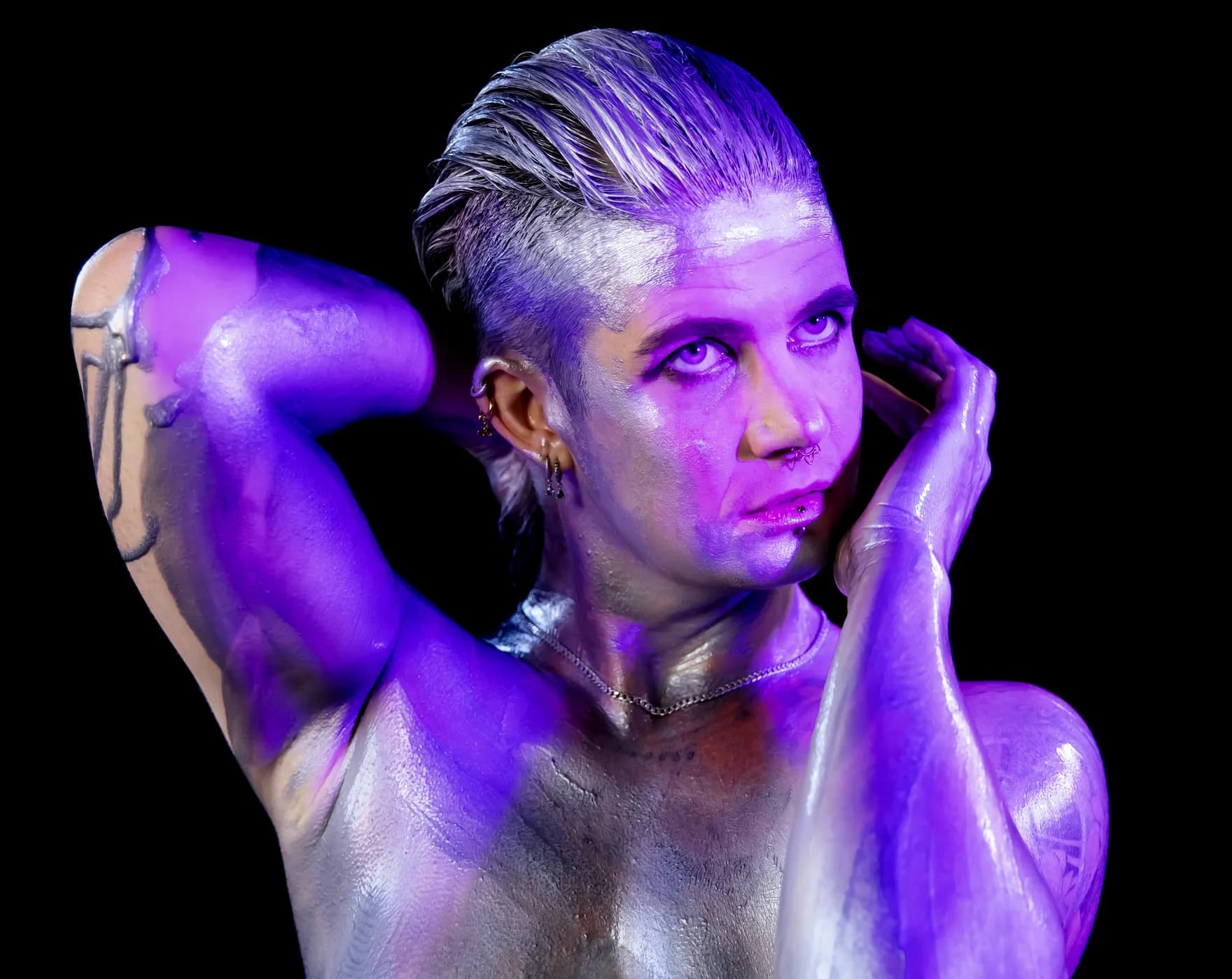Mercury under vivid ultraviolet light
