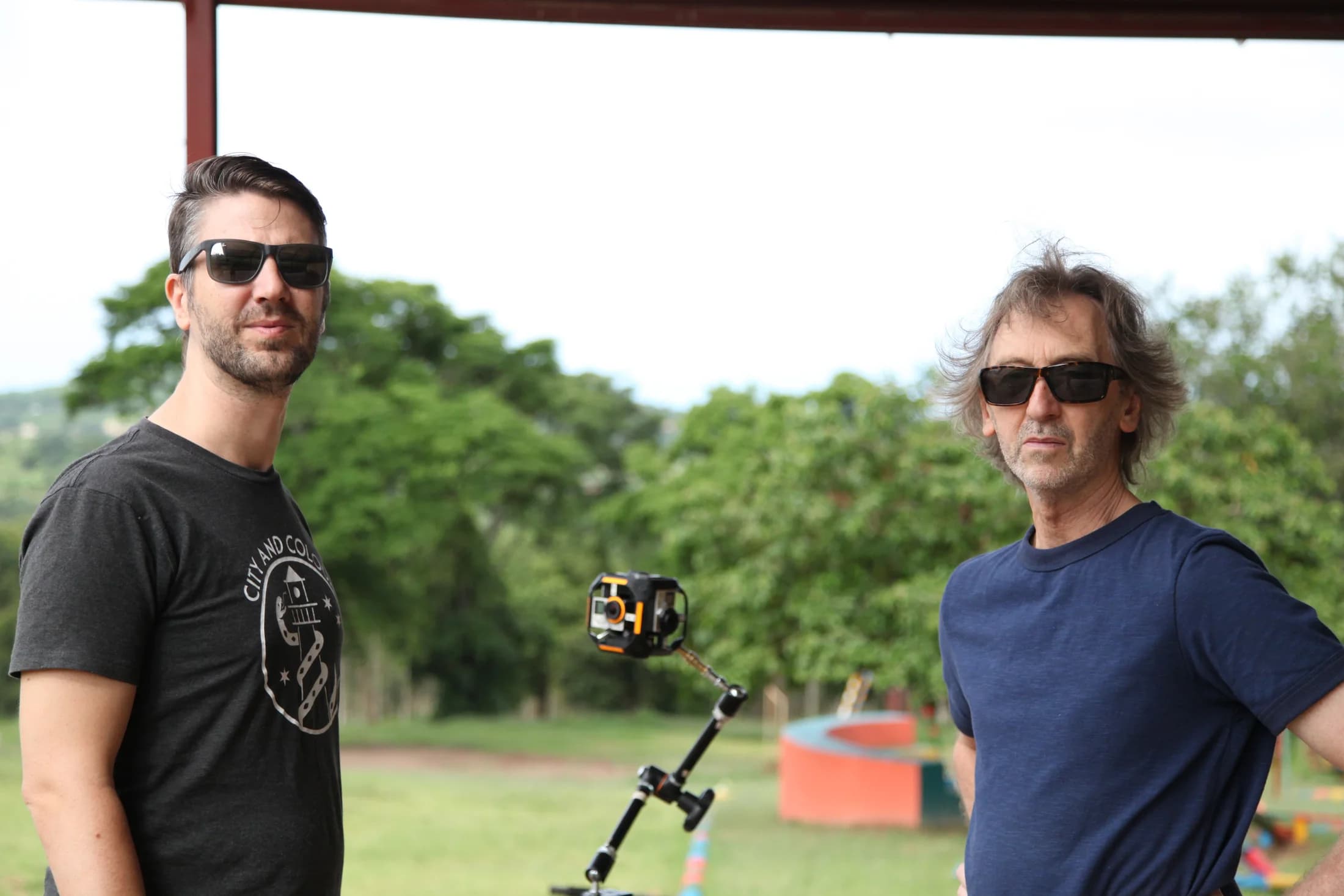 The School for Life crew with the 360-degree camera rig