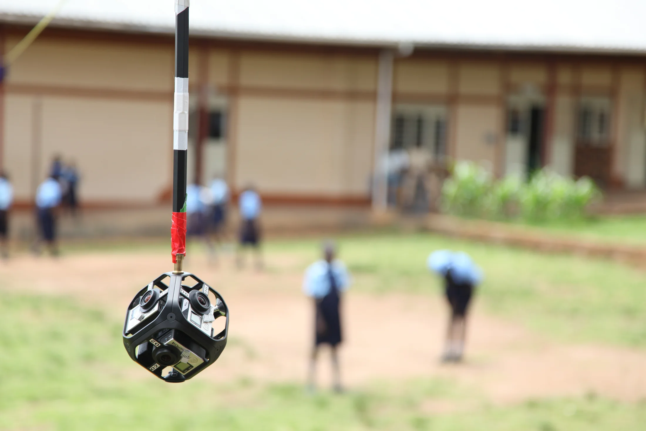 The custom lightweight Wanda dolly carrying the 360-degree camera