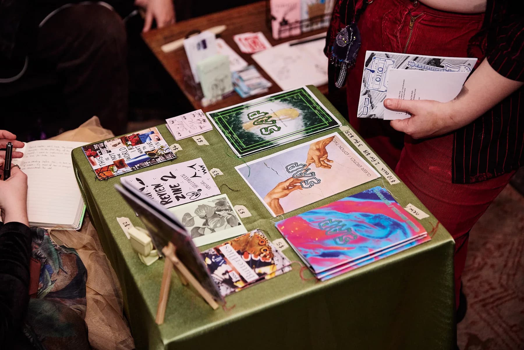 Independent zines on display at FEVER